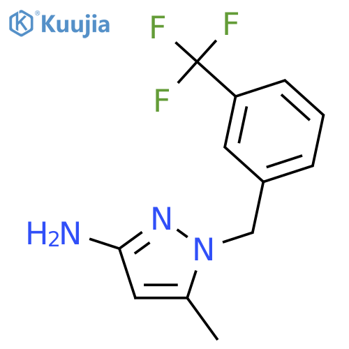 5-methyl-1-{3-(trifluoromethyl)phenylmethyl}-1H-pyrazol-3-amine structure