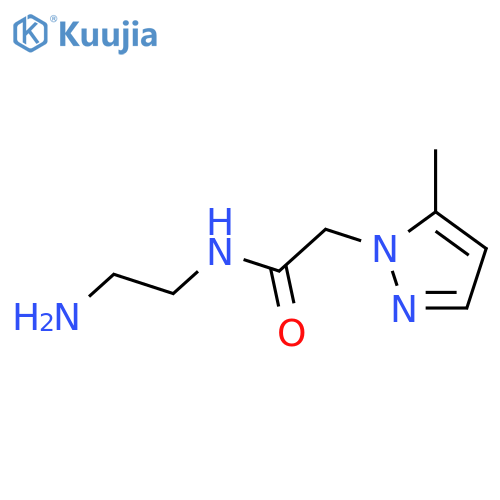 N-(2-aminoethyl)-2-(5-methyl-1H-pyrazol-1-yl)acetamide structure