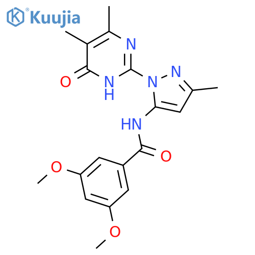 N-[1-(4,5-dimethyl-6-oxo-1,6-dihydropyrimidin-2-yl)-3-methyl-1H-pyrazol-5-yl]-3,5-dimethoxybenzamide structure