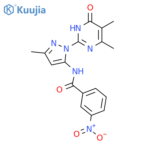 N-[1-(4,5-dimethyl-6-oxo-1,6-dihydropyrimidin-2-yl)-3-methyl-1H-pyrazol-5-yl]-3-nitrobenzamide structure