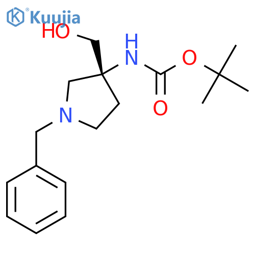 (R)-tert-butyl 1-benzyl-3-(hydroxymethyl)pyrrolidin-3-ylcarbamate structure