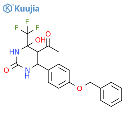 5-acetyl-6-[4-(benzyloxy)phenyl]-4-hydroxy-4-(trifluoromethyl)-1,3-diazinan-2-one structure