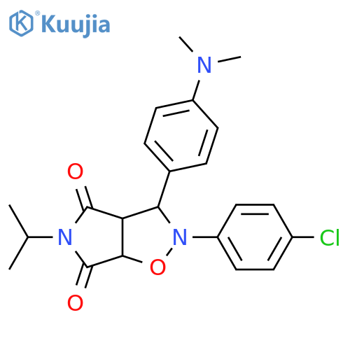 2-(4-chlorophenyl)-3-[4-(dimethylamino)phenyl]-5-(propan-2-yl)-hexahydro-2H-pyrrolo[3,4-d][1,2]oxazole-4,6-dione structure