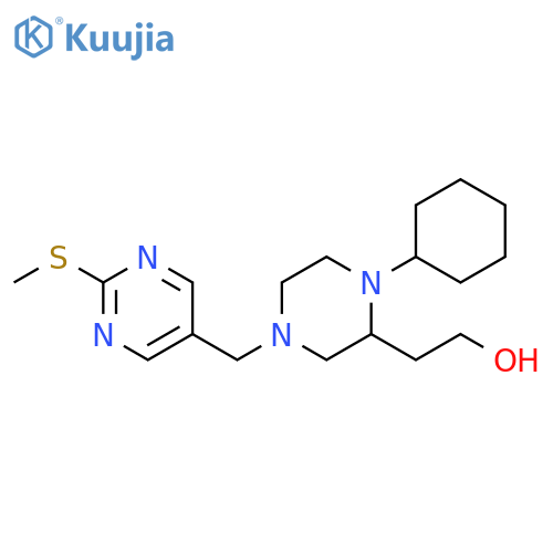 2-Piperazineethanol, 1-cyclohexyl-4-[[2-(methylthio)-5-pyrimidinyl]methyl]- structure