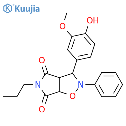 3-(4-hydroxy-3-methoxyphenyl)-2-phenyl-5-propyl-hexahydro-2H-pyrrolo[3,4-d][1,2]oxazole-4,6-dione structure