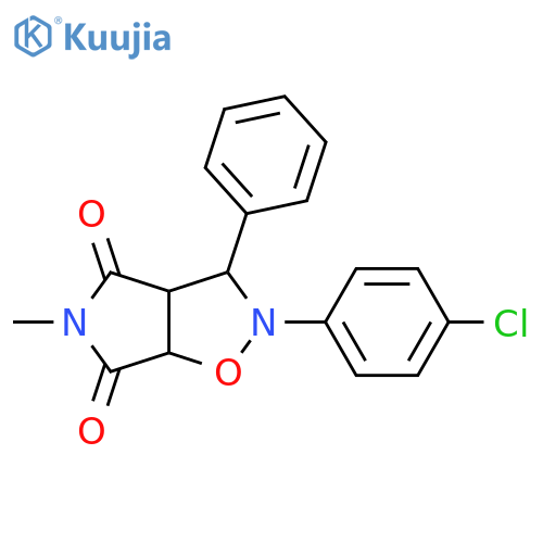 2-(4-chlorophenyl)-5-methyl-3-phenyl-hexahydro-2H-pyrrolo[3,4-d][1,2]oxazole-4,6-dione structure