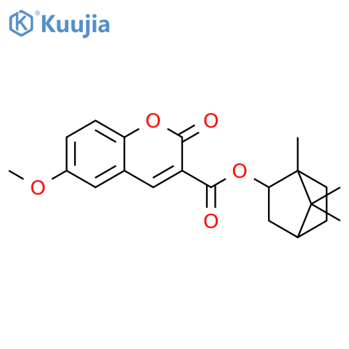 1,7,7-trimethylbicyclo[2.2.1]heptan-2-yl 6-methoxy-2-oxo-2H-chromene-3-carboxylate structure