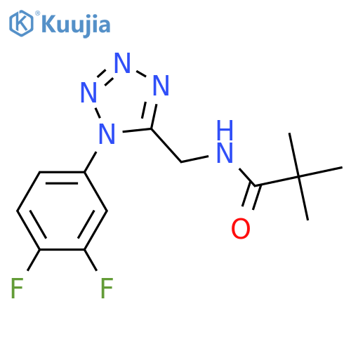 N-{[1-(3,4-difluorophenyl)-1H-1,2,3,4-tetrazol-5-yl]methyl}-2,2-dimethylpropanamide structure