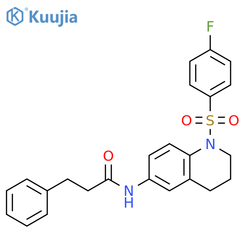 N-[1-(4-fluorobenzenesulfonyl)-1,2,3,4-tetrahydroquinolin-6-yl]-3-phenylpropanamide structure