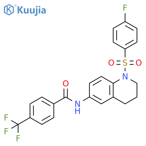 N-[1-(4-fluorobenzenesulfonyl)-1,2,3,4-tetrahydroquinolin-6-yl]-4-(trifluoromethyl)benzamide structure