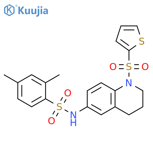 2,4-dimethyl-N-[1-(thiophene-2-sulfonyl)-1,2,3,4-tetrahydroquinolin-6-yl]benzene-1-sulfonamide structure