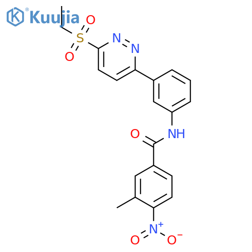 N-{3-[6-(ethanesulfonyl)pyridazin-3-yl]phenyl}-3-methyl-4-nitrobenzamide structure