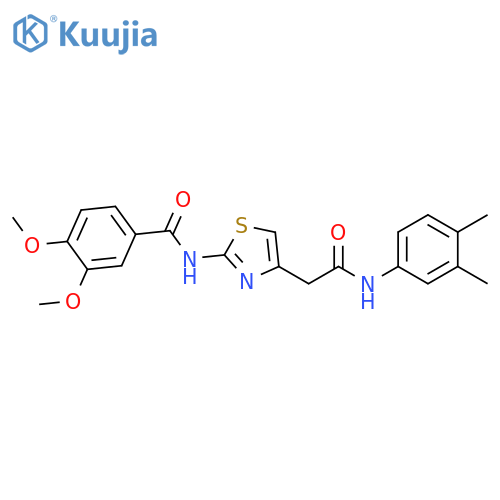 N-(4-{[(3,4-dimethylphenyl)carbamoyl]methyl}-1,3-thiazol-2-yl)-3,4-dimethoxybenzamide structure