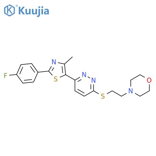 4-[2-({6-[2-(4-fluorophenyl)-4-methyl-1,3-thiazol-5-yl]pyridazin-3-yl}sulfanyl)ethyl]morpholine structure