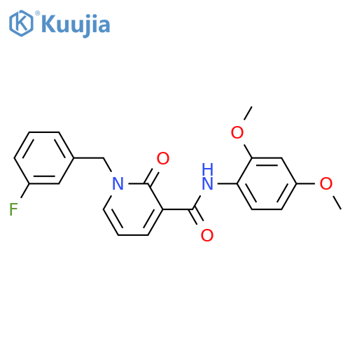 N-(2,4-dimethoxyphenyl)-1-[(3-fluorophenyl)methyl]-2-oxo-1,2-dihydropyridine-3-carboxamide structure