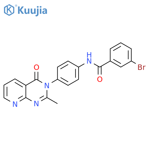 3-bromo-N-(4-{2-methyl-4-oxo-3H,4H-pyrido[2,3-d]pyrimidin-3-yl}phenyl)benzamide structure