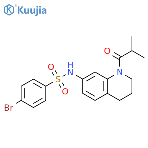 4-bromo-N-[1-(2-methylpropanoyl)-1,2,3,4-tetrahydroquinolin-7-yl]benzene-1-sulfonamide structure