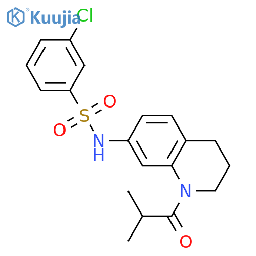 3-chloro-N-[1-(2-methylpropanoyl)-1,2,3,4-tetrahydroquinolin-7-yl]benzene-1-sulfonamide structure