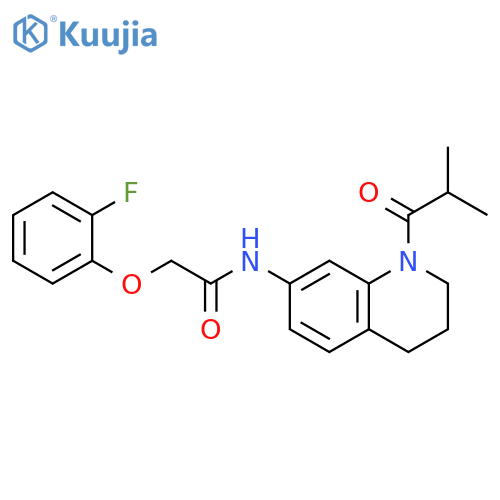 2-(2-fluorophenoxy)-N-[1-(2-methylpropanoyl)-1,2,3,4-tetrahydroquinolin-7-yl]acetamide structure