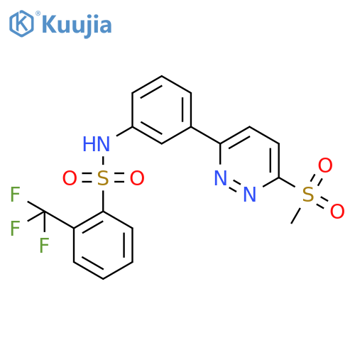 N-[3-(6-methanesulfonylpyridazin-3-yl)phenyl]-2-(trifluoromethyl)benzene-1-sulfonamide structure