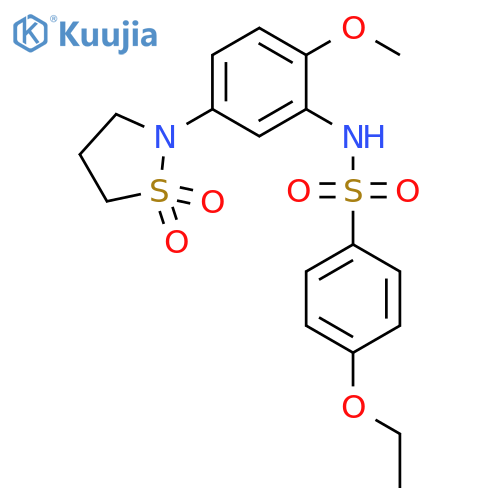 N-[5-(1,1-dioxo-1lambda6,2-thiazolidin-2-yl)-2-methoxyphenyl]-4-ethoxybenzene-1-sulfonamide structure