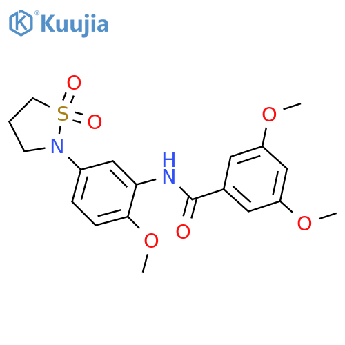 N-[5-(1,1-dioxo-1lambda6,2-thiazolidin-2-yl)-2-methoxyphenyl]-3,5-dimethoxybenzamide structure