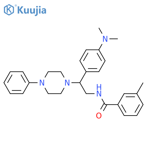 N-{2-[4-(dimethylamino)phenyl]-2-(4-phenylpiperazin-1-yl)ethyl}-3-methylbenzamide structure
