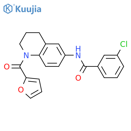 3-chloro-N-[1-(furan-2-carbonyl)-1,2,3,4-tetrahydroquinolin-6-yl]benzamide structure