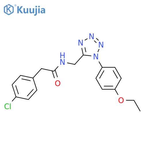 2-(4-chlorophenyl)-N-{[1-(4-ethoxyphenyl)-1H-1,2,3,4-tetrazol-5-yl]methyl}acetamide structure