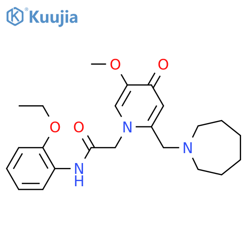 2-{2-[(azepan-1-yl)methyl]-5-methoxy-4-oxo-1,4-dihydropyridin-1-yl}-N-(2-ethoxyphenyl)acetamide structure