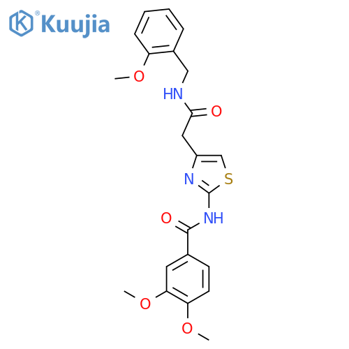 3,4-dimethoxy-N-[4-({[(2-methoxyphenyl)methyl]carbamoyl}methyl)-1,3-thiazol-2-yl]benzamide structure