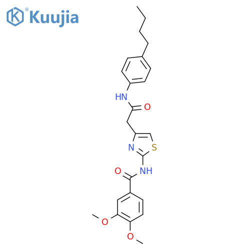 N-(4-{[(4-butylphenyl)carbamoyl]methyl}-1,3-thiazol-2-yl)-3,4-dimethoxybenzamide structure