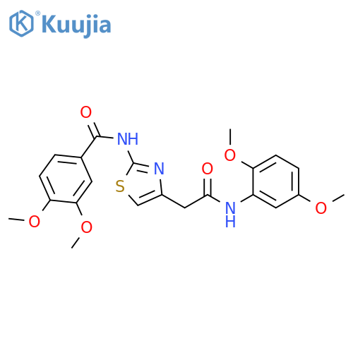 N-(4-{[(2,5-dimethoxyphenyl)carbamoyl]methyl}-1,3-thiazol-2-yl)-3,4-dimethoxybenzamide structure