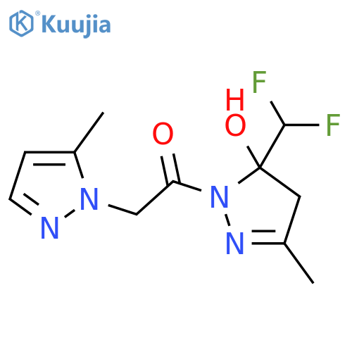 <br>1-(5-Difluoromethyl-5-hydroxy-3-methyl-4,5-dihydro-pyrazol-1-yl)-2-(5-methy l-pyrazol-1-yl)-ethanone structure