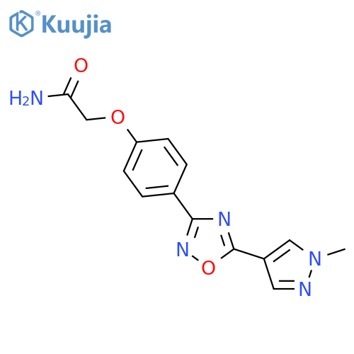 <br>2-{4-[5-(1-Methyl-1H-pyrazol-4-yl)-[1,2,4]oxadiazol-3-yl]-phenoxy}-acetamid e structure