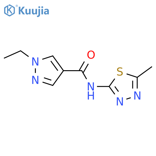 <br>1-Ethyl-1H-pyrazole-4-carboxylic acid (5-methyl-[1,3,4]thiadiazol-2-yl)-ami de structure