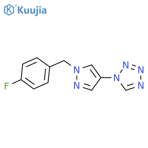 1-[1-(4-Fluoro-benzyl)-1H-pyrazol-4-yl]-1H-tetrazole structure