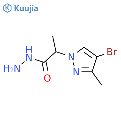 2-(4-bromo-3-methyl-1H-pyrazol-1-yl)propanehydrazide structure