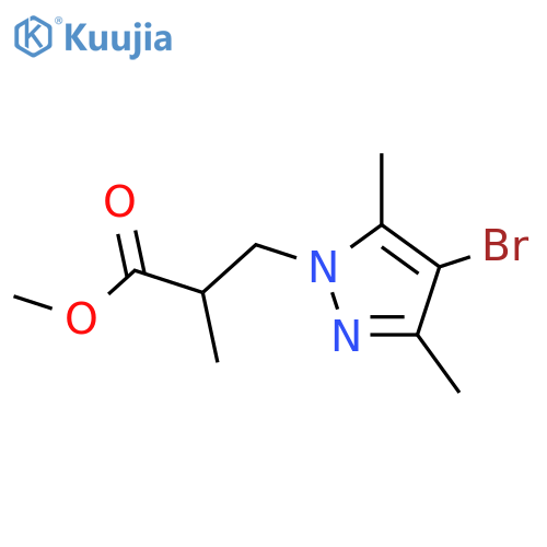 methyl 3-(4-bromo-3,5-dimethyl-1H-pyrazol-1-yl)-2-methylpropanoate structure