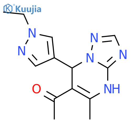 1-[7-(1-ethyl-1H-pyrazol-4-yl)-5-methyl-4H,7H-[1,2,4]triazolo[1,5-a]pyrimidin-6-yl]ethan-1-one structure