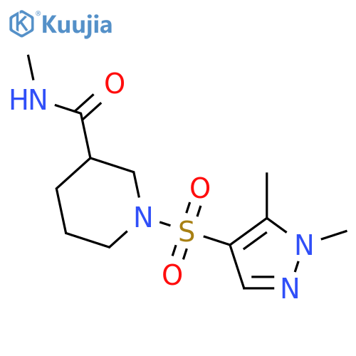 <br>1-(1,5-Dimethyl-1H-pyrazole-4-sulfonyl)-piperidine-3-carboxylic acid methyl amide structure