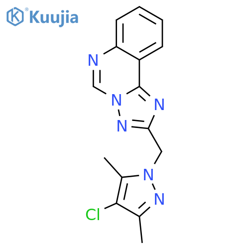 <br>2-(4-Chloro-3,5-dimethyl-pyrazol-1-ylmethyl)-[1,2,4]triazolo[1,5-c]quinazol ine structure