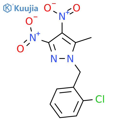 1-(2-chlorophenyl)methyl-5-methyl-3,4-dinitro-1H-pyrazole structure