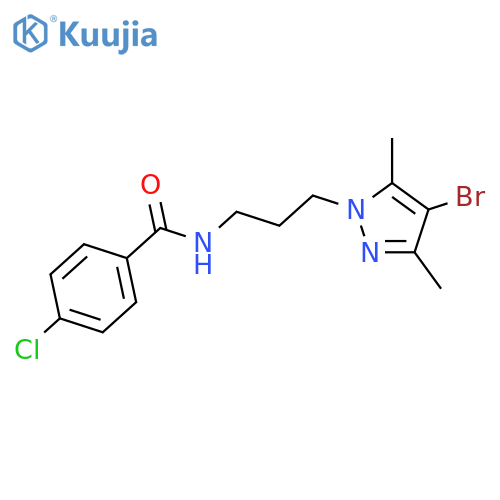 N-[3-(4-Bromo-3,5-dimethyl-pyrazol-1-yl)-propyl]-4-chloro-benzamide structure