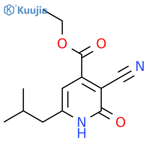Ethyl 3-cyano-2-hydroxy-6-(2-methylpropyl)pyridine-4-carboxylate structure