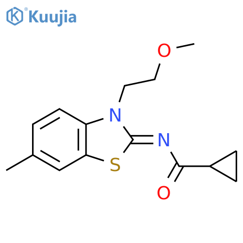 N-[(2Z)-3-(2-methoxyethyl)-6-methyl-2,3-dihydro-1,3-benzothiazol-2-ylidene]cyclopropanecarboxamide structure