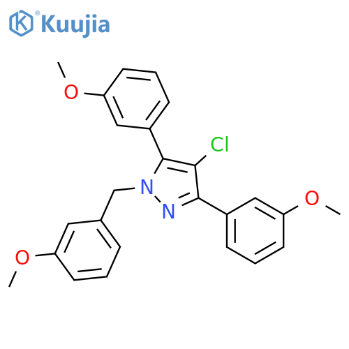 4-Chloro-1-(3-methoxy-benzyl)-3,5-bis-(3-methoxy-phenyl)-1H-pyrazole structure