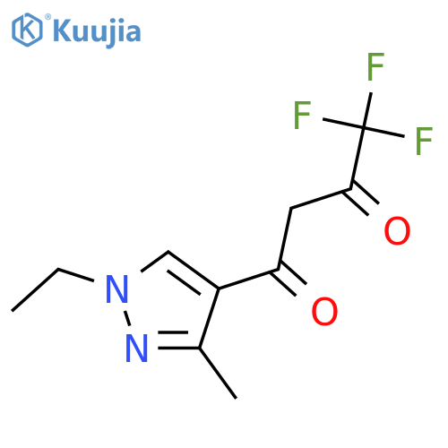 1-(1-ethyl-3-methyl-1H-pyrazol-4-yl)-4,4,4-trifluorobutane-1,3-dione structure