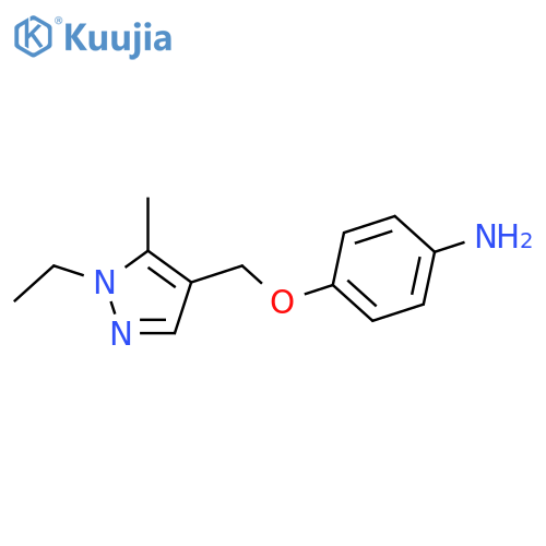 4-(1-ethyl-5-methyl-1H-pyrazol-4-yl)methoxyaniline structure