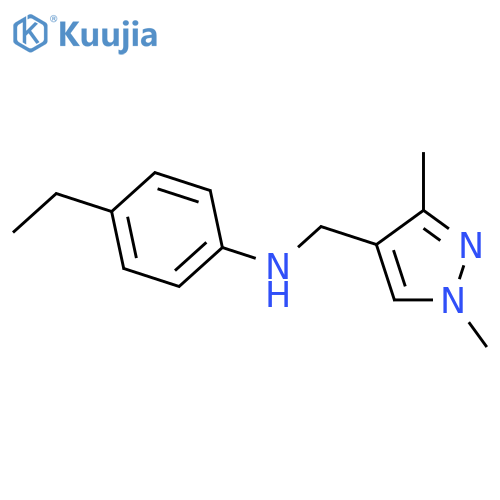 N-(1,3-dimethyl-1H-pyrazol-4-yl)methyl-4-ethylaniline structure